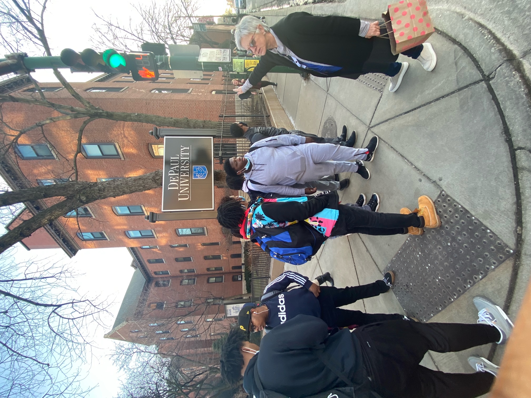 Students touring DePaul campus